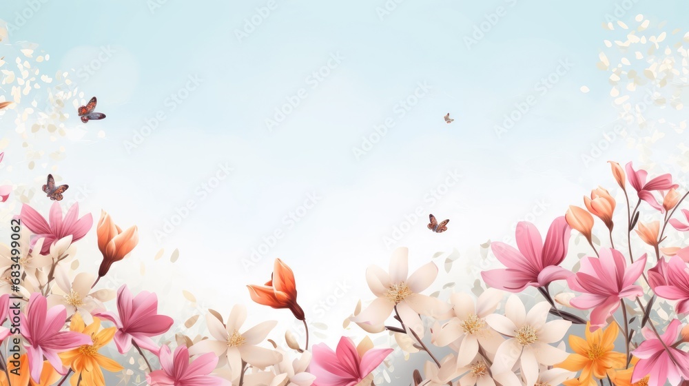 Spring template with beautiful flower.