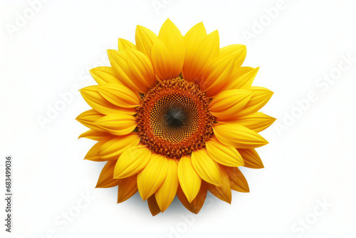 Beautiful yellow sunflower flower isolated on white background. ai generative © Igor
