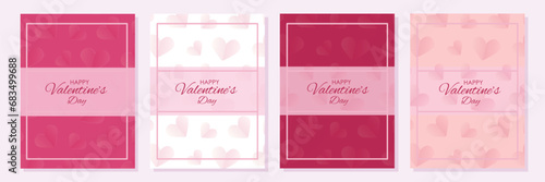 Valentine's Day backgrounds set. Cards with balloons, hearts, love envelope. Set of posters for banners, cards, discount coupons, invitations, posters. Vector illustration, eps 10. photo