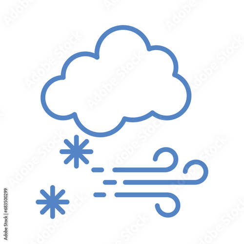 Blizzard icon isolate white background vector stock illustration
