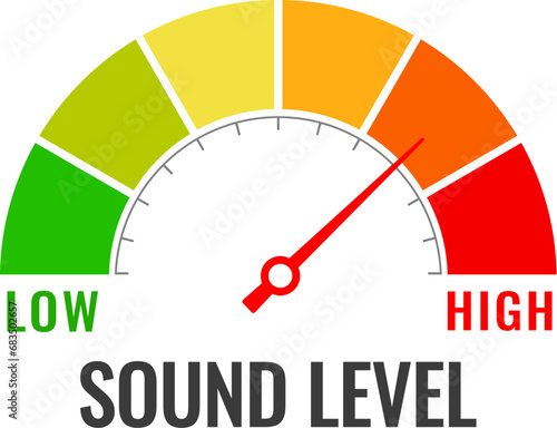Sound level meter, vector chart design photo