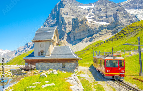 Swiss Alps and Jungfrau railway train, Switzerland travel photo photo