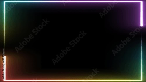 Wallpaper Mural neo lighting border overlay video effects, black background overlay video effects black screen rgb lights motion lining lights on edges with black  background screen effect 4k video resolution screen  Torontodigital.ca