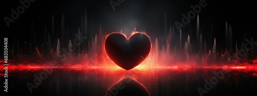 A heart in a vivid audio wave, pulsating with the beats of a Valentine's Day music playlist. photo