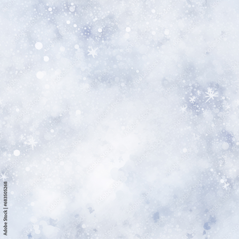 Delicate seamless winter pattern with falling snow texture in subtle shades of blue and white