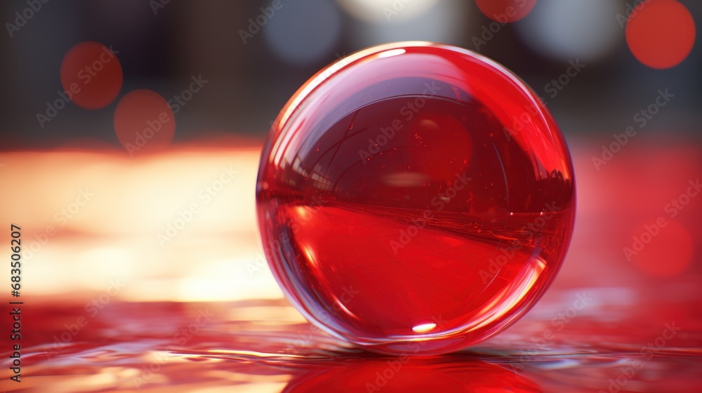 a close up of a red object on a surface with blurry lights in the background and a red object in the foreground. a close up of a red object on a surface with blurry lights in the background and a red object in the foreground.