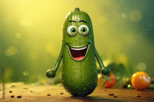 Adorable & Cute Cucumber Pickle Playful Vegetable Character Toy Brings Happiness