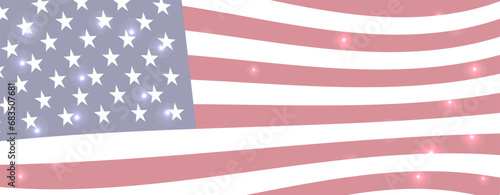 United States vector banner. USA national flag background. American rectangular horizontal web banner
