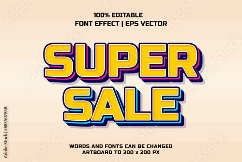 Super sale 3d editable vector text style effect