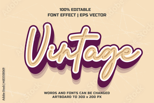 Vintage editable vector text style effect