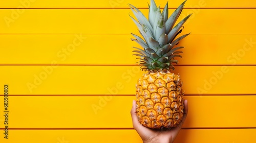 Hand holding pineapple