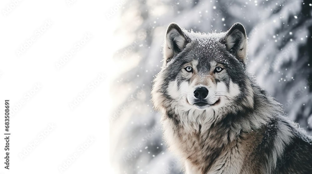 Close up view of wolf in wildlife Close up view of wolf in wildlife
