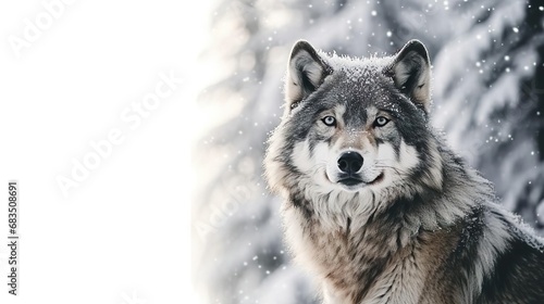 Close up view of wolf in wildlife