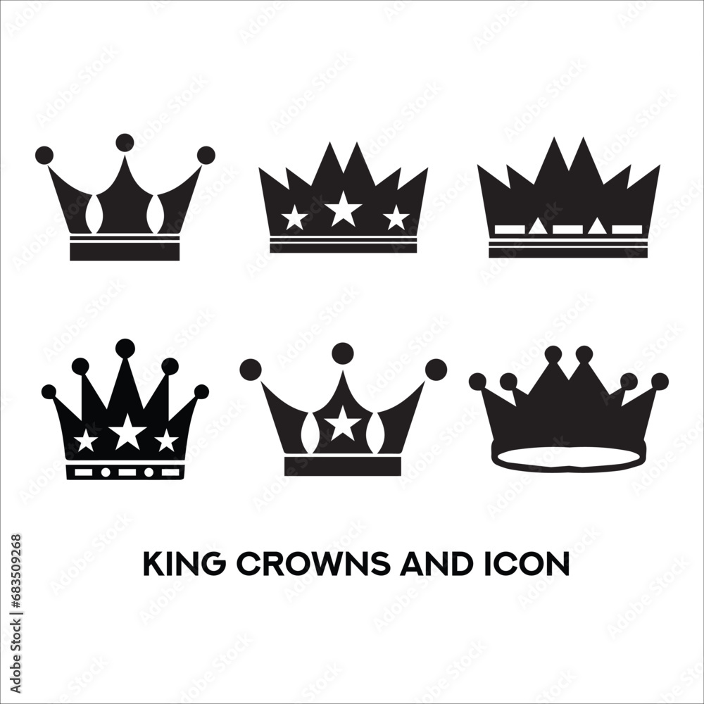 Vector royal logo design with crown shape.crown vectors design. Stock ...