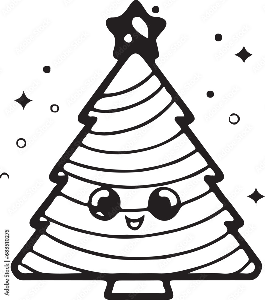 Christmas Tree Cartoon Vector