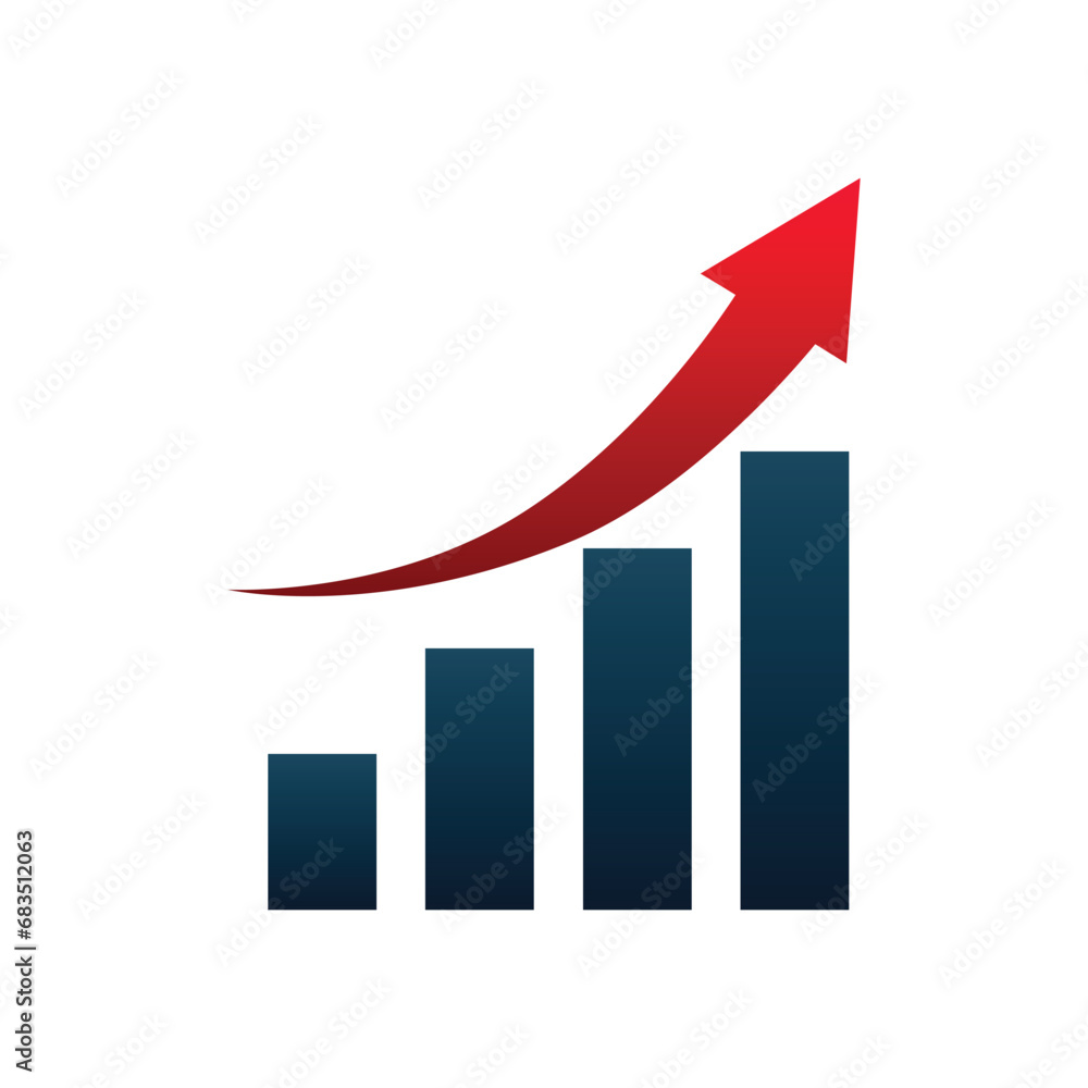business chart of growth stock graph icons financial rise up increase profit curved red arrow graph business chart of growth stock graph icons financial rise up increase profit curved red arrow graph