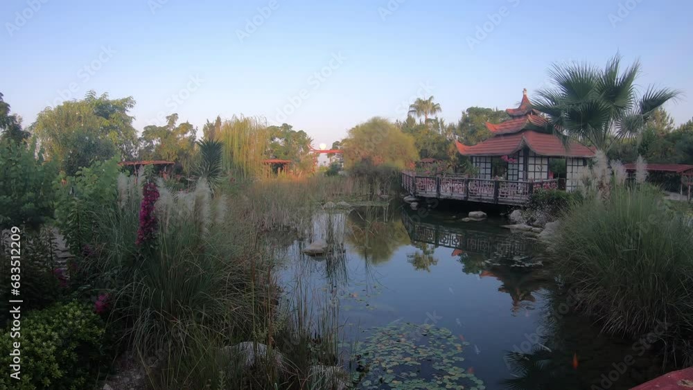 traditional buildings in a Japanese garden traditional buildings in a Japanese garden