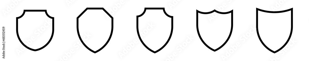 Icon shield lock solid black. Protection secure padlock vector sign. Security and privacy symbol.