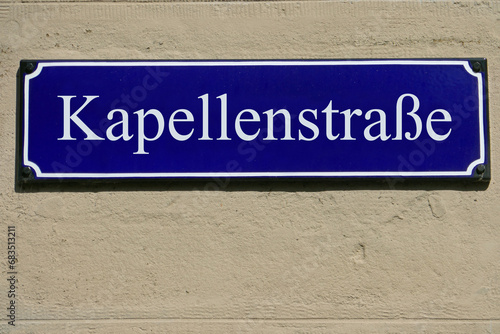 Emailleschild Kapellenstraße
