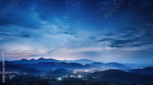 night landscape mountain and milkyway galaxy background   thailand   long exposure  low light
