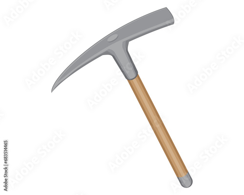 vector design of a tool for crushing or digging rocks or soil called a belincong hoe or picaxe hoe with two angles, namely sharp and blunt