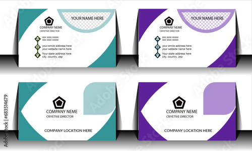 set of attractive color double sided business card design template for company.
