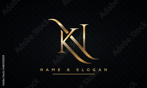 KN or NK Letters Logo Monogram