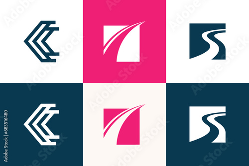 Solution arrow road logistics design element vector with creative concept for business person