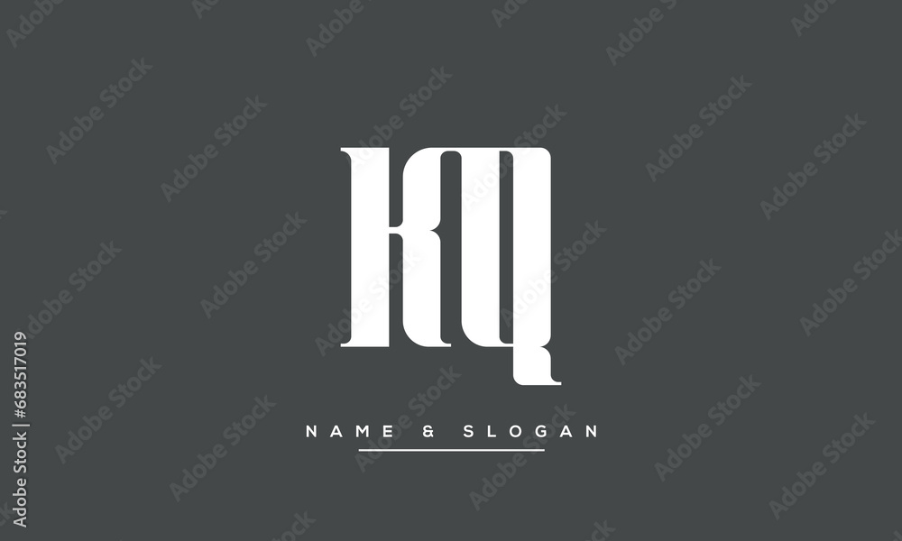 Alphabet letters KQ or QK Logo Monogram