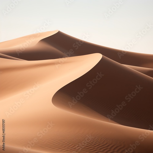 a sand dunes in the desert with Sahara in the background