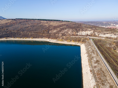 Aerial view of Ogosta Reservoir, Bulgaria photo