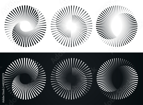 Spiral abstract circle set. vector illustration design graphic spiral electro waves