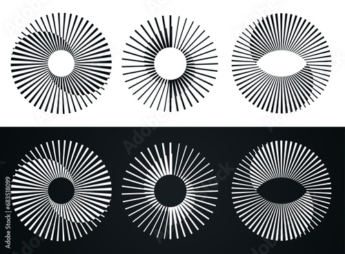 Spiral abstract circle set. vector illustration design graphic spiral electro waves 