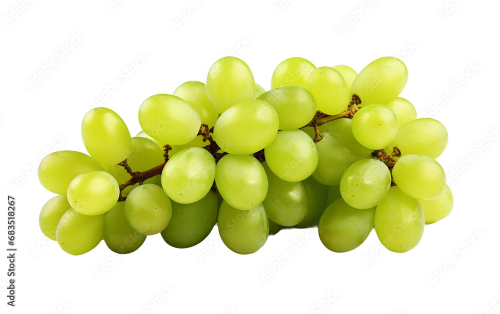Sweet Green Grapes on transparent Background