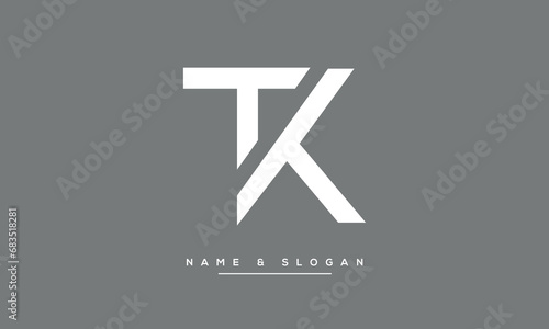 Alphabet Letters KT or TK Logo Monogram