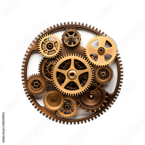 Gears and cogs isolated on transparent or white background, png