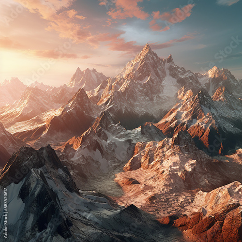 3d rendered photo of mountains made with generative AI