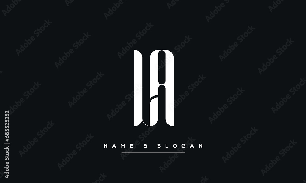 Alphabet Letters LA or AL Logo Monogram Alphabet Letters LA or AL Logo Monogram