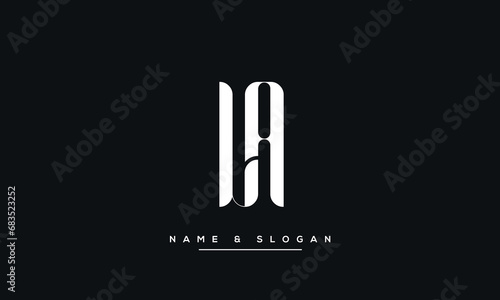 Alphabet Letters LA or AL Logo Monogram
