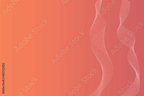 Orange abstract background with wavy lines. Designer stylish poster, cover, fond. Vector illustration.