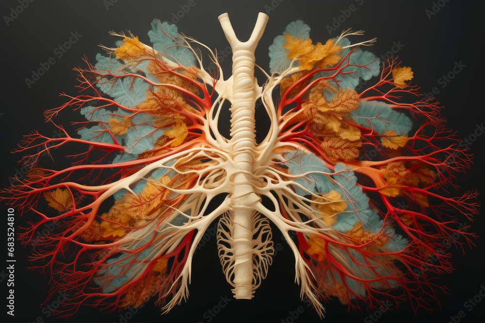 Obraz premium Respiration's art revealed in rib fractures