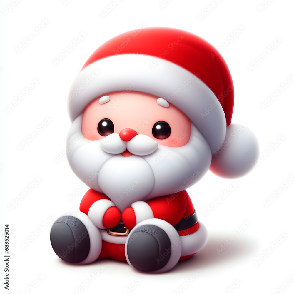 Mini Plush Santa Claus on White Mini Plush Santa Claus on White