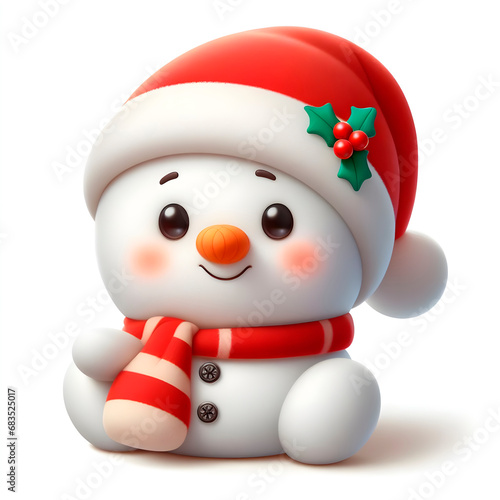 Beanie Charm: Adorable Snowman with Scarf