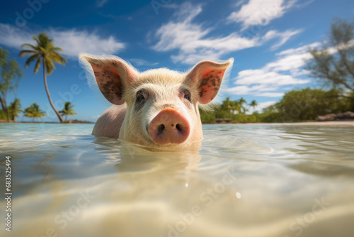 Tropical Tranquility: Piggy's Day in the Sun