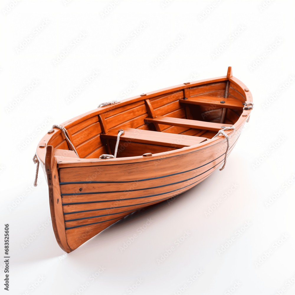 Small Wooden Boat Isolated Small Wooden Boat Isolated