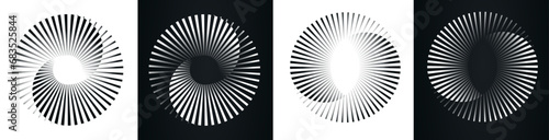 Spiral abstract circle set. vector illustration design graphic spiral electro waves