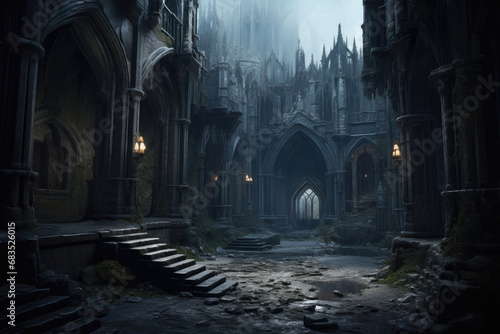 Dark Majesty  Courtyard of the Gothic Castle