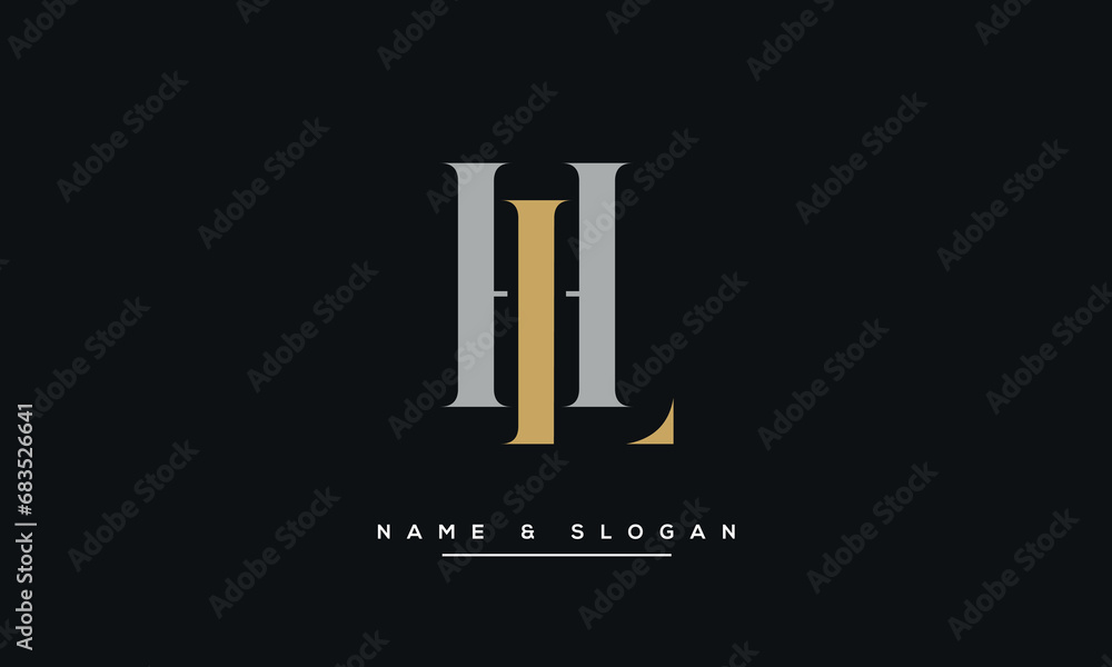 LH or HL Alphabet letters Logo Monogram