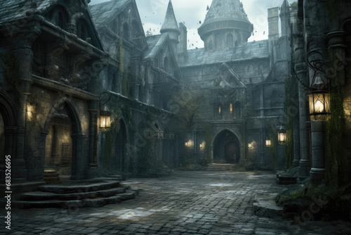 Nocturnal Nobility: Secrets of the Castle Courtyard