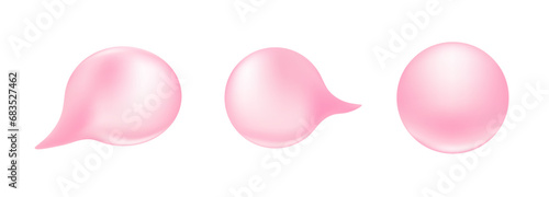bubblegum inflated pink 3d isolated. Bubble gum balloon